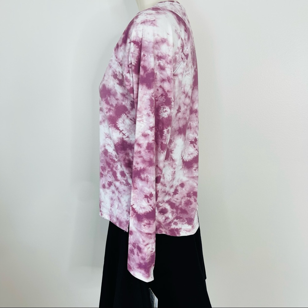 RBX SWEATSHIRT moisture wicking Flexibility PEACH SKIN stylish marbled purple M - Picture 3 of 11